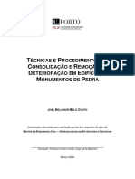 T P C R D E M P: Écnicas E Rocedimentos de Onsolidação E Emoção Da Eterioração em Difícios E Onumentos de Edra