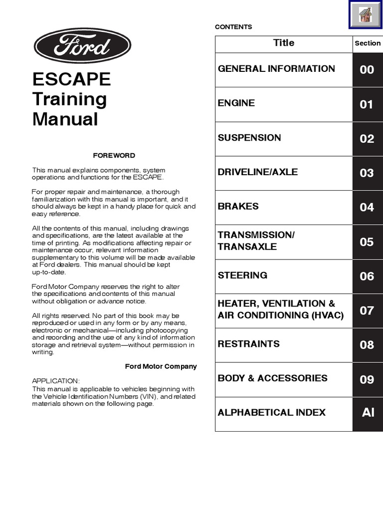 Ford Escape Training | PDF | Automatic Transmission | Clutch