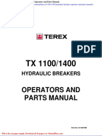 Terex Tx1100 1400 Hydraulic Breakers Operators and Parts Manuals