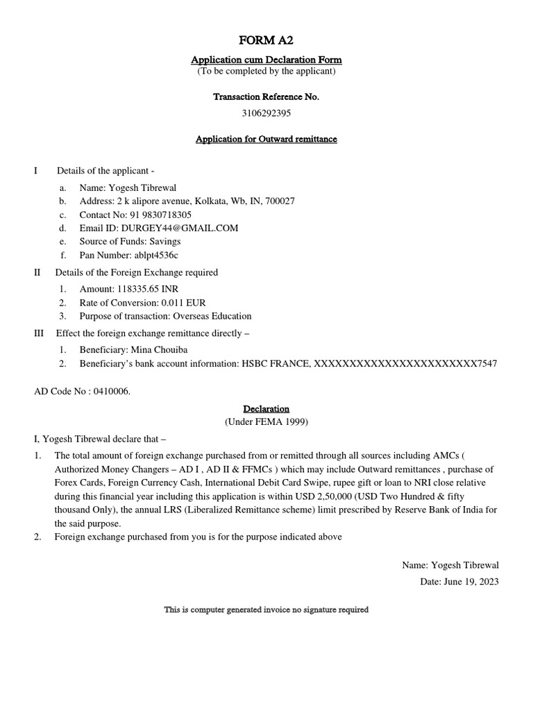 Overseas Remittance Application | PDF