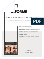 Informe de La Expo de Ceramica Artistica Diego Quispe Ttito