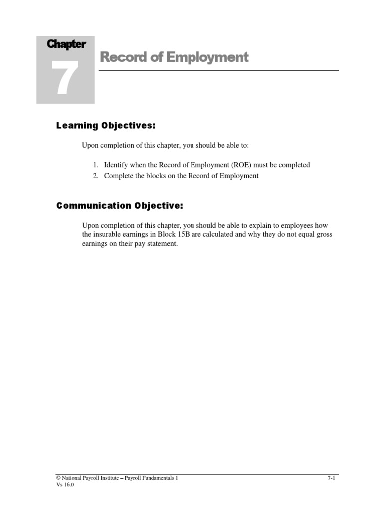 Understanding Record of Employment (ROE) | PDF | World Wide Web ...