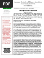 Fall-Winter 2008 Newsletter California Horticultural Therapy