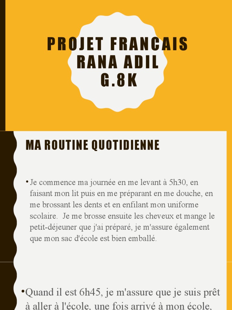 Ma routine quotidienne de Rana Adil | PDF | Développement personnel
