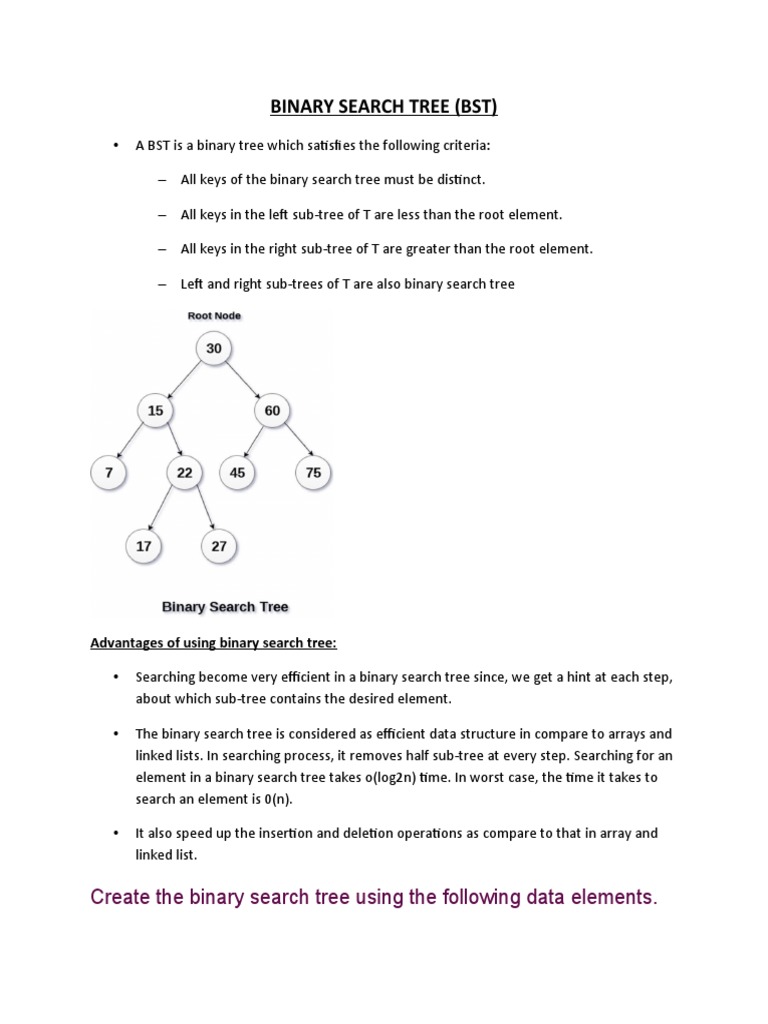 Binary Search Tree Notes | PDF | Computer Data | Algorithms And Data ...