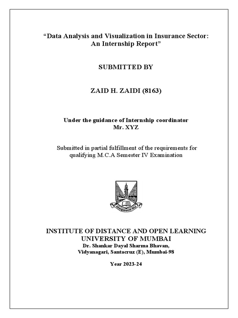 Internship Report on Data Analysis | PDF | Feasibility Study | Software ...
