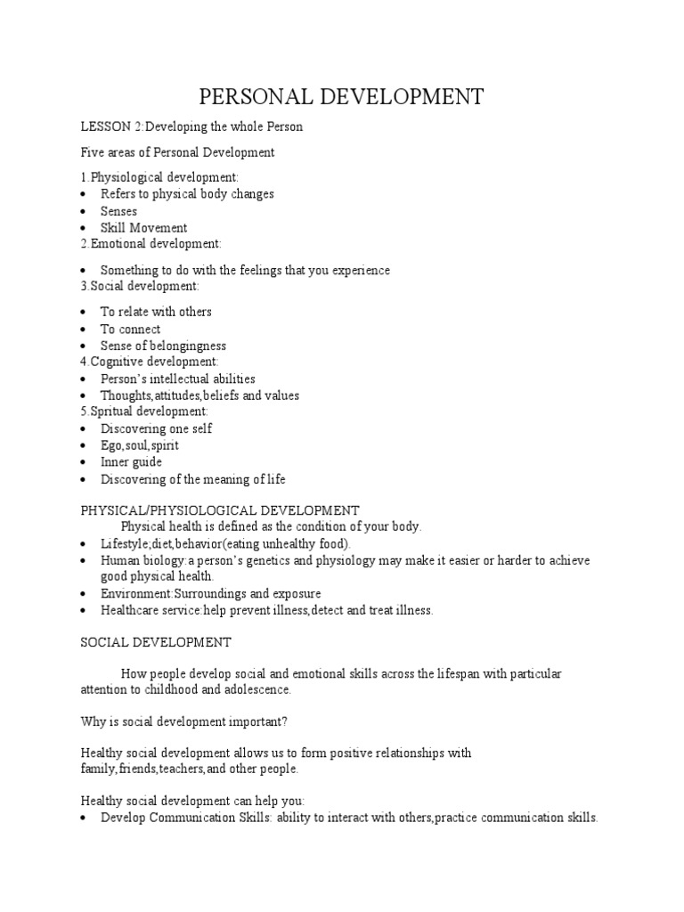 Personal Development Reviewer | PDF