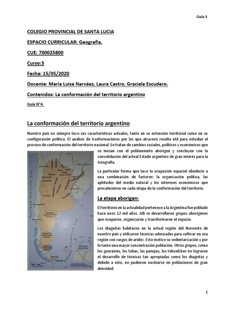 Etapas de la Conformación del Territorio Argentino | PDF | Argentina ...