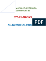 Std Xii-physics-All Numerical Problems