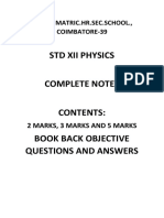 STD Xii Physics - Complete Notes