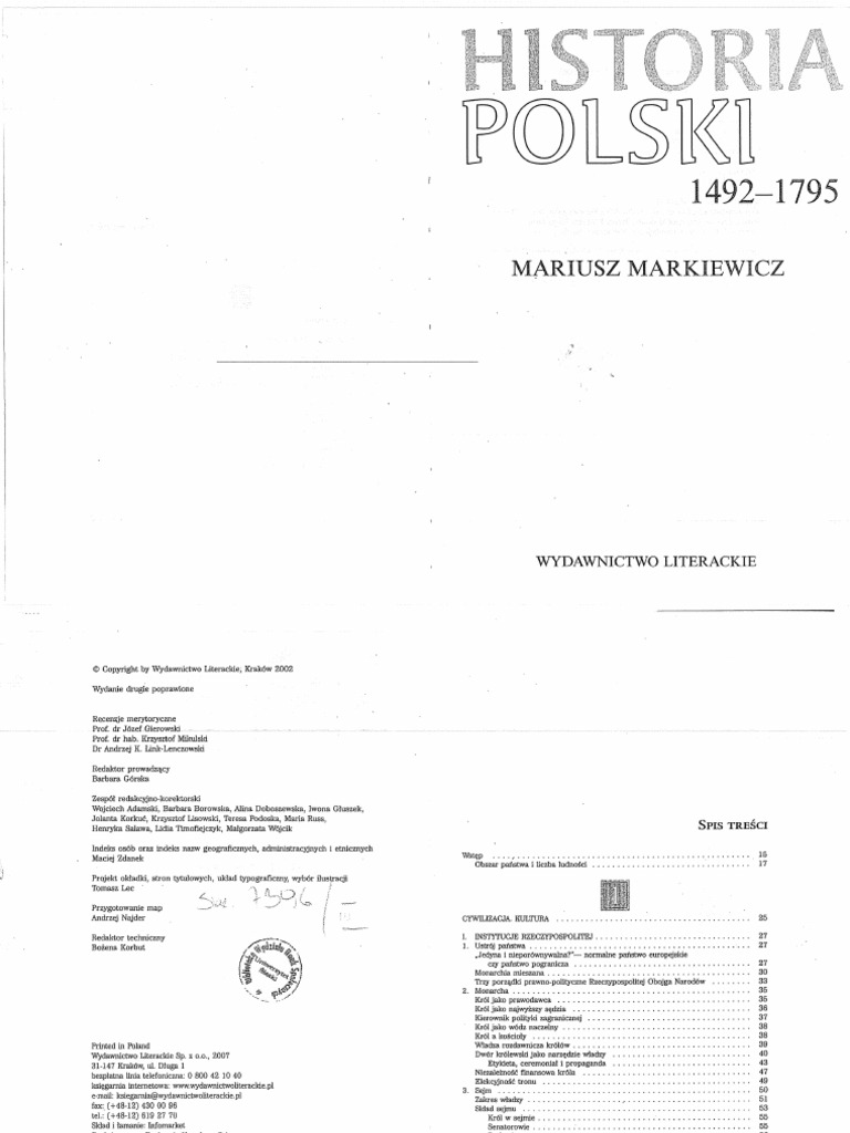 Markiewicz M - Historia Polski 1492-1795. Ver | PDF
