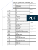 Kcaa Aviaton Licensing Examinations Timetable-2023