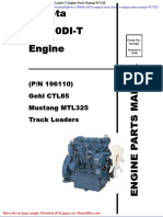 Kubota V3800di Ctl85 Compact Track Loader T Engine Parts Manual 917328