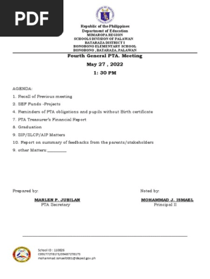 PTA MEETING-4TH