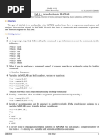 Lab 0: Introduction To MATLAB: (LABE 410) Dr. Jad Abou Chaaya