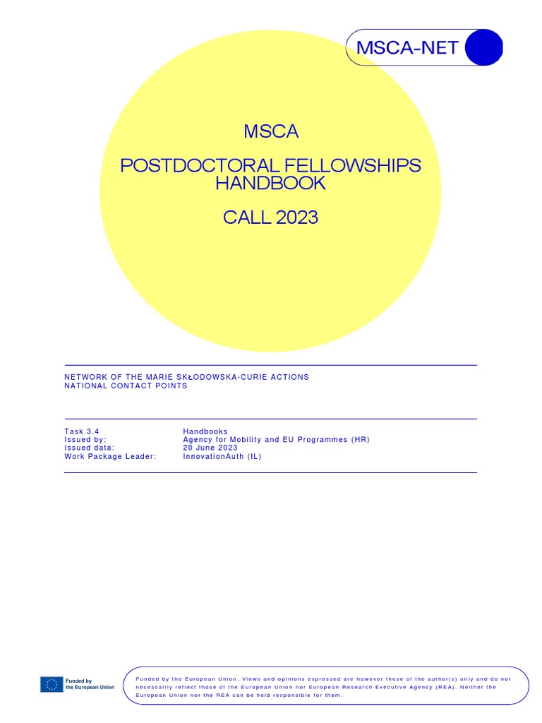 MSCA PF2023 Handbook Final | PDF | Artificial Intelligence ...