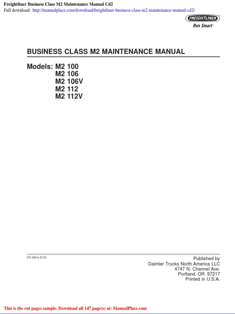 2018 FREIGHTLINER M2 OWNERS MANUAL intelligence overview