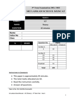 Year 4 - Theory - 3rd Term Test 2021-2022