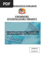 Chemistry Investigatory Project XII On Toothpaste Analysis | PDF | Ion ...