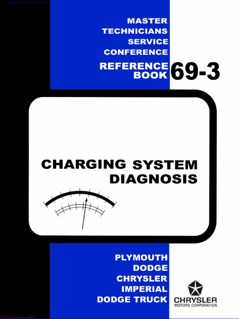 Chrysler Reference Booklet Charging System Diagnosis PDF