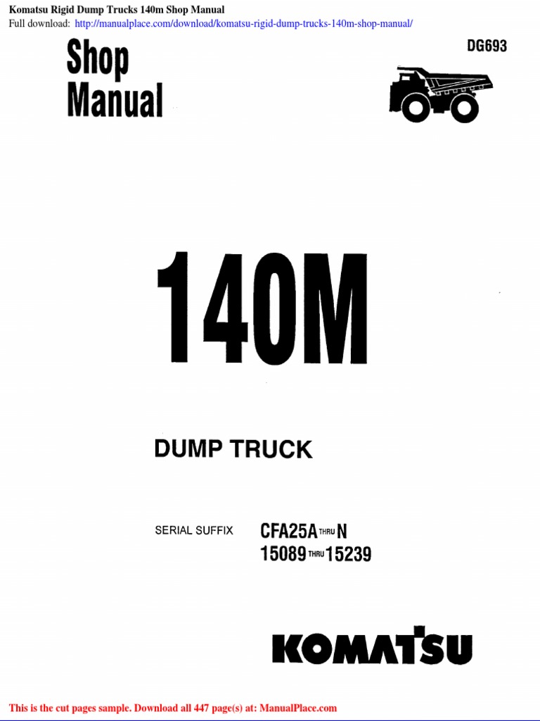 Komatsu Rigid Dump Truck 140m Manual | PDF | Business | Home & Garden