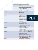 Syllabus (Weekly Plan)