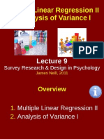 Multiple Linear Regression II & Analysis of Variance I