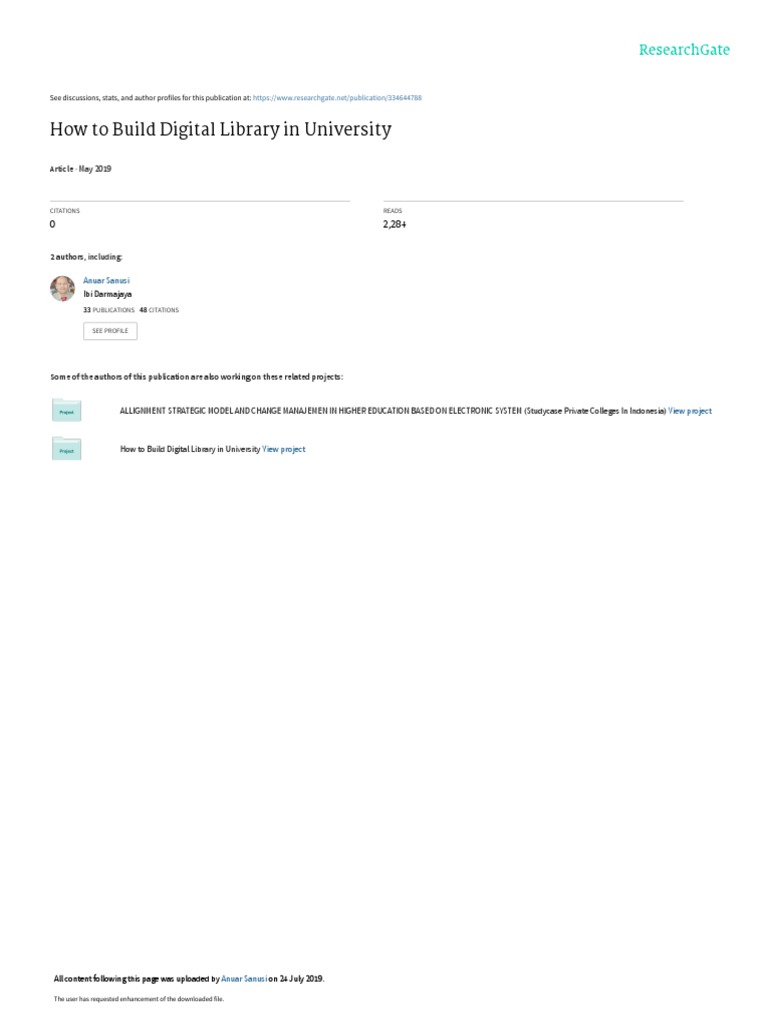 How To Build Digital Library in University Article PDF Libraries