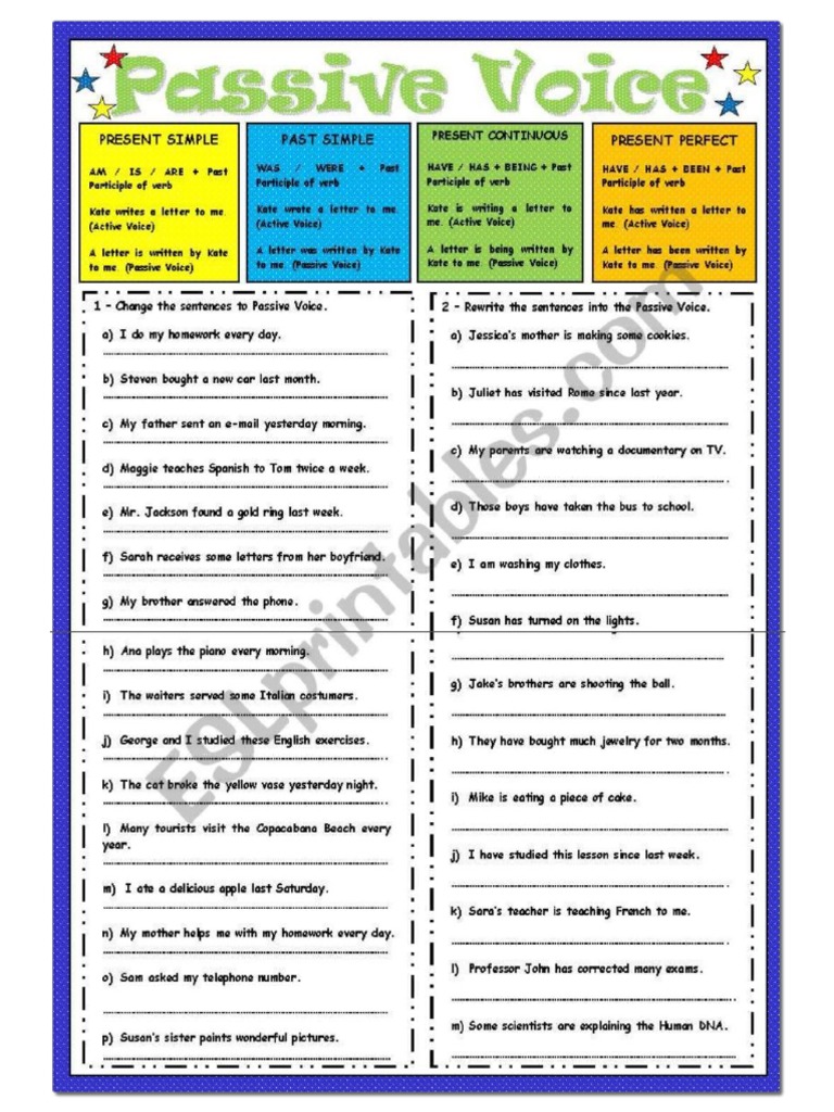 Passive Voice PS, PC, PS, PP | PDF