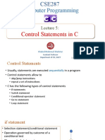 CSE287JUL2021 - LectureSlide - 05 (Control Statements)