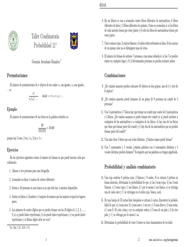 11 Prob Combinat or Iap | PDF