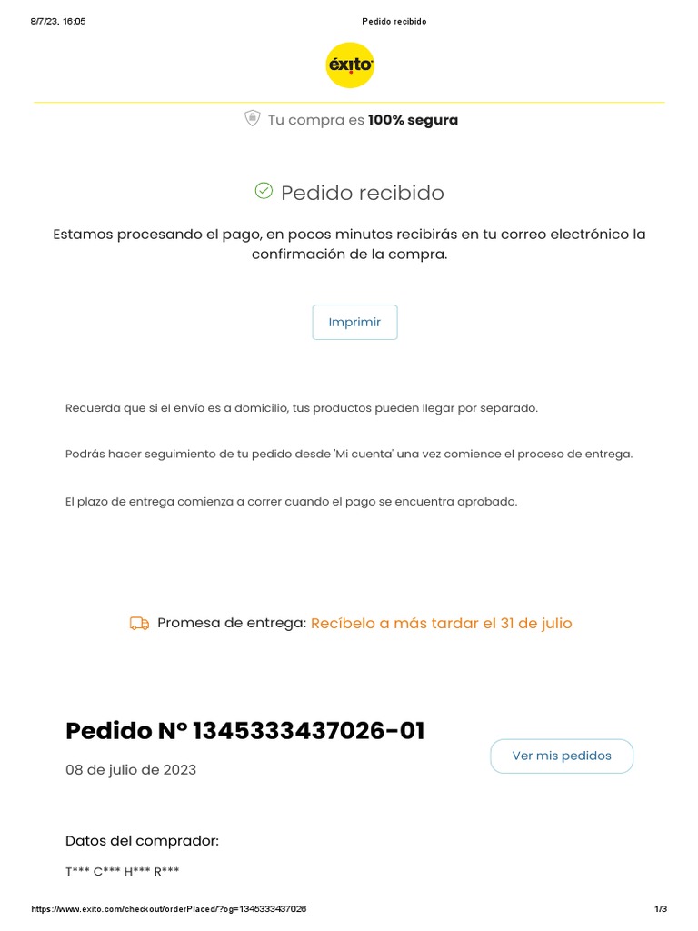 Confirmación de Pedido y Entrega | PDF