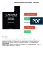 Stratégies Logistiques - Fondements, Méthodes, Applications PDF - Télécharger, Lire