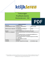 Proeftoets Toetsvragen - Marktonderzoek - KE4 - 2B1