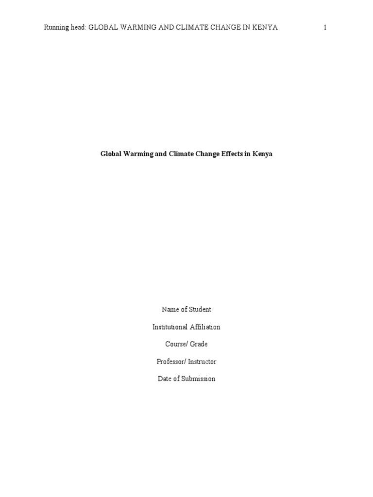 Climate Change Impacts in Kenya | PDF | Climate Change | Agriculture