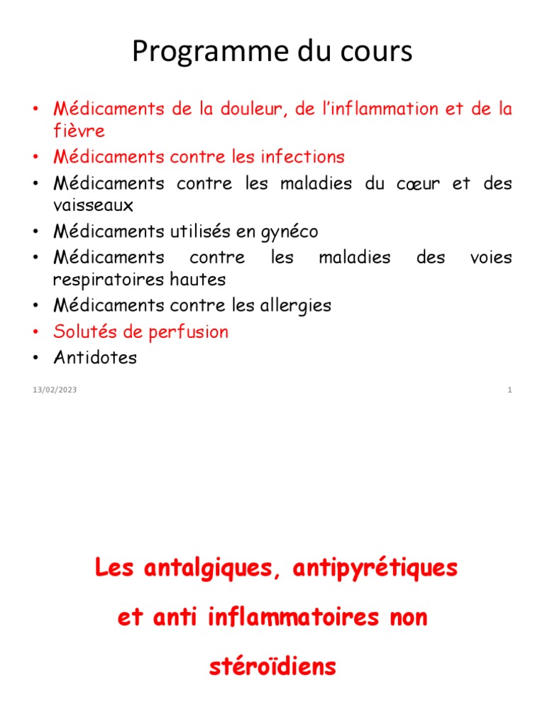 Cours Phco Spe?c Infirmiers | PDF | Antalgique | Pénicilline