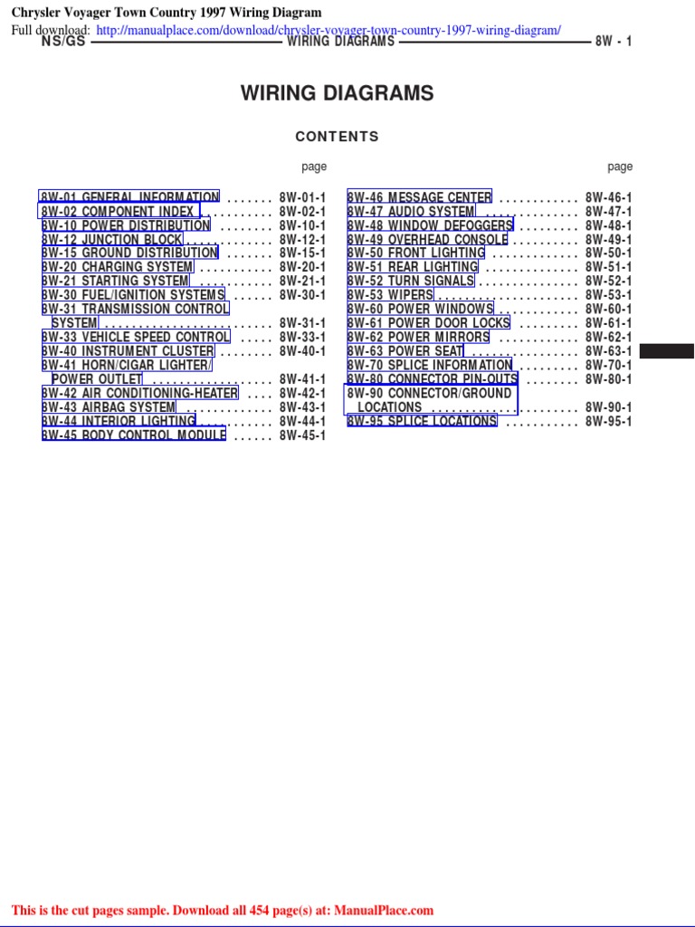 1997 Chrysler Voyager Wiring Diagram | PDF | Electrical Connector ...