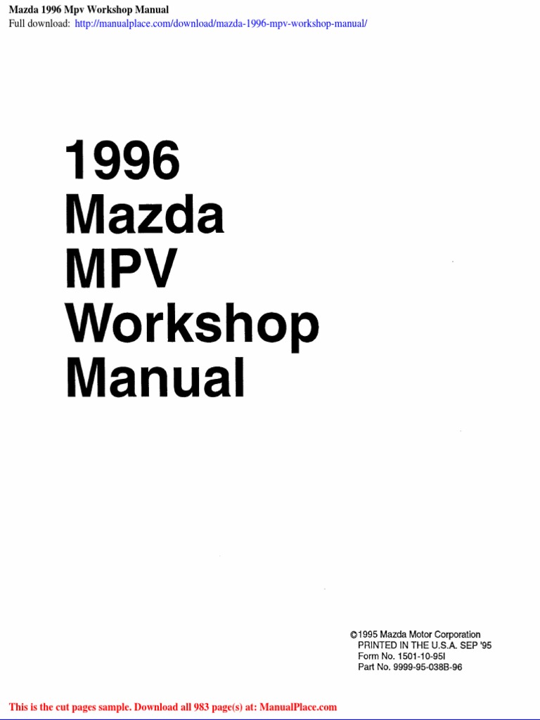 Mazda 1996 MPV Workshop Manual | PDF | Technology & Engineering