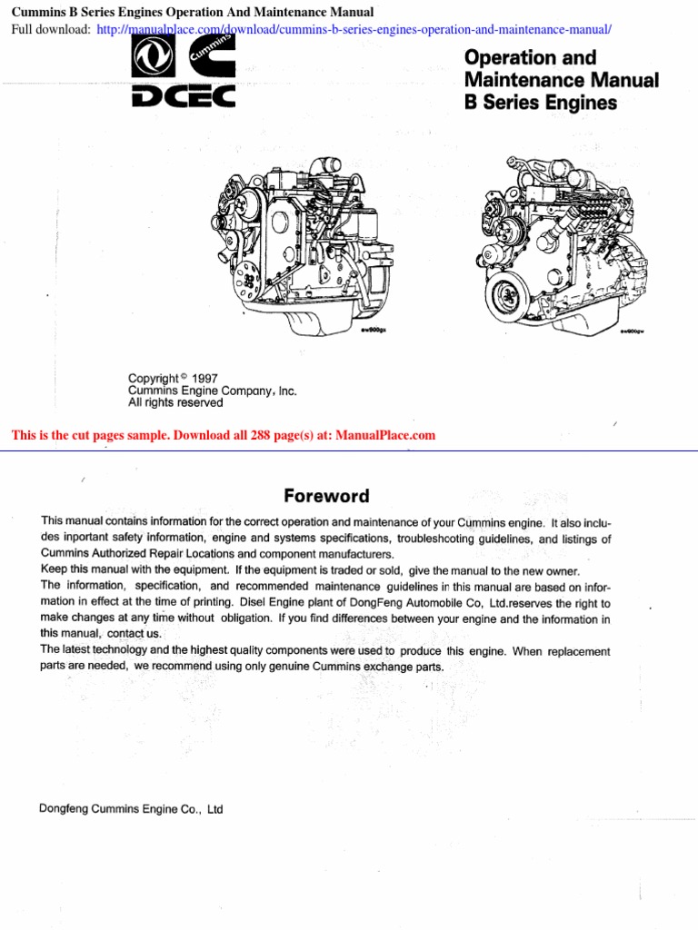 CUMMINS ENGINE SERVICE MANUAL PDF visual data 8