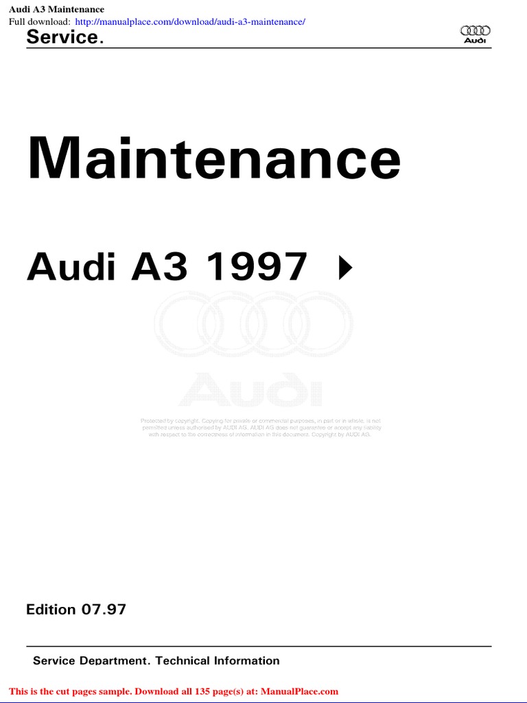 Audi A3 Maintenance PDF