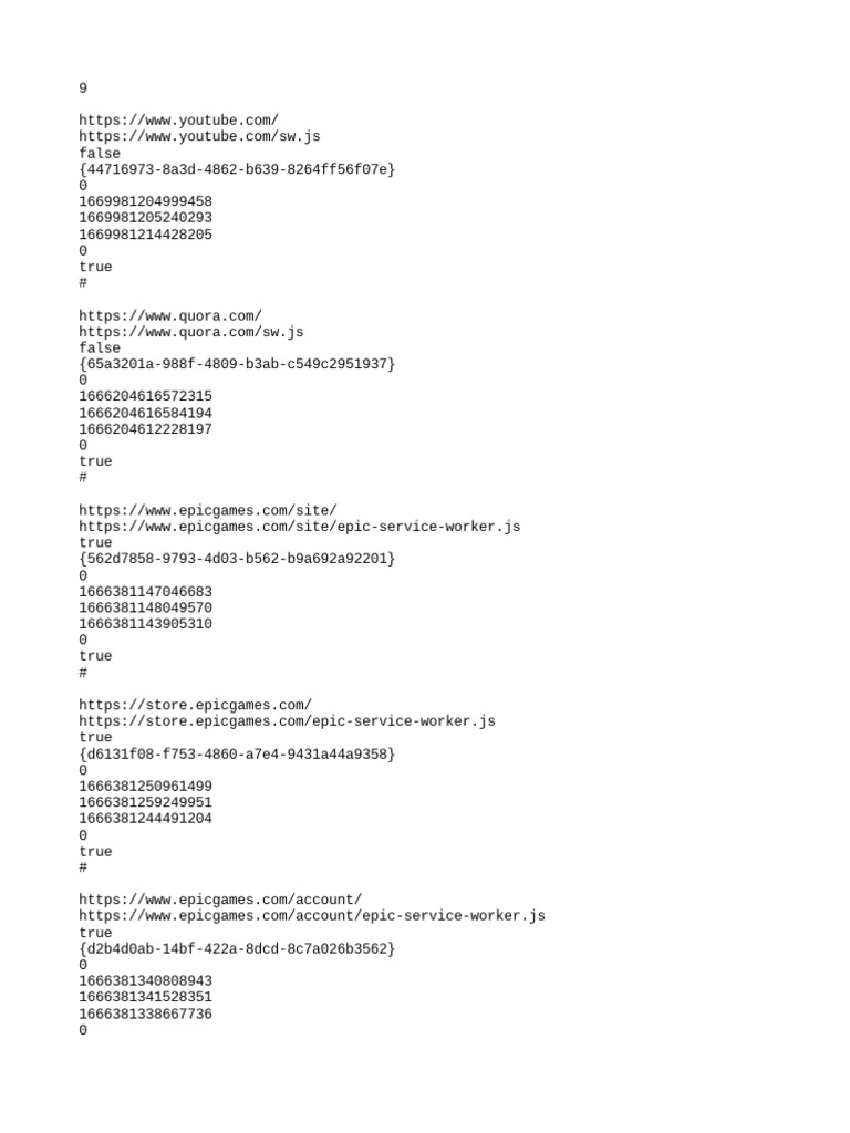 Service Worker URLs List | PDF | Computers
