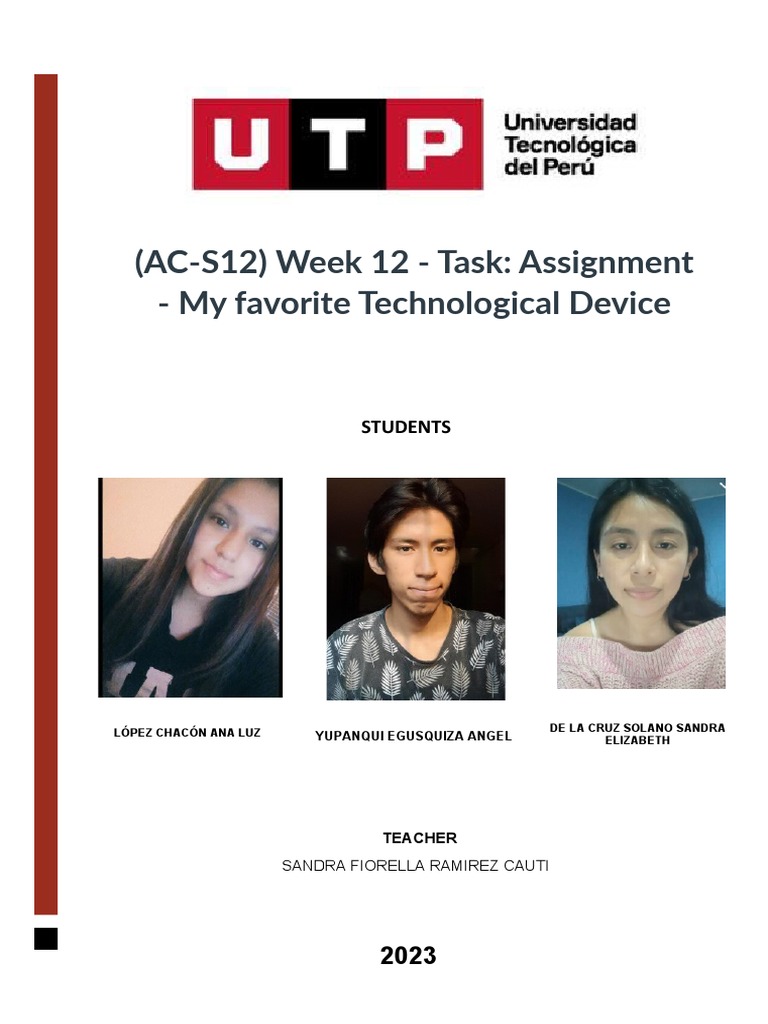 AC-S12) Week 12 - Task Assignment - My Favorite Technological Device | PDF
