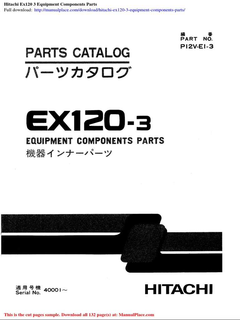 Hitachi Ex120-3 Parts Overview | PDF | Business