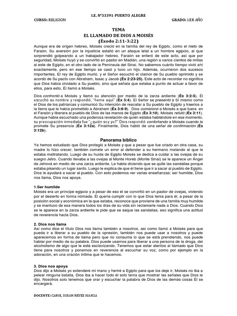 El Llamado de Dios a Moisés | PDF | Moisés | Abrahán