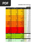 Kingdoms at War Build Calculator by StoneFord V2.2