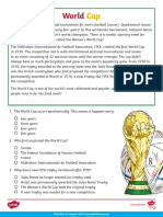 Digital Fifth Grade World Cup Reading Comprehension Activity