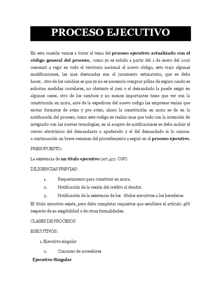 C - Proceso Ejecutivo | PDF | Sentencia (ley) | Liquidación