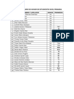 Nomina Del Cuadro de Honor de Estudientes