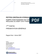Pompe Fonctionnant en Turbine Avec Rêglage Du Débit (PAT-Francis) - 1ème Partie - Présentation Générale