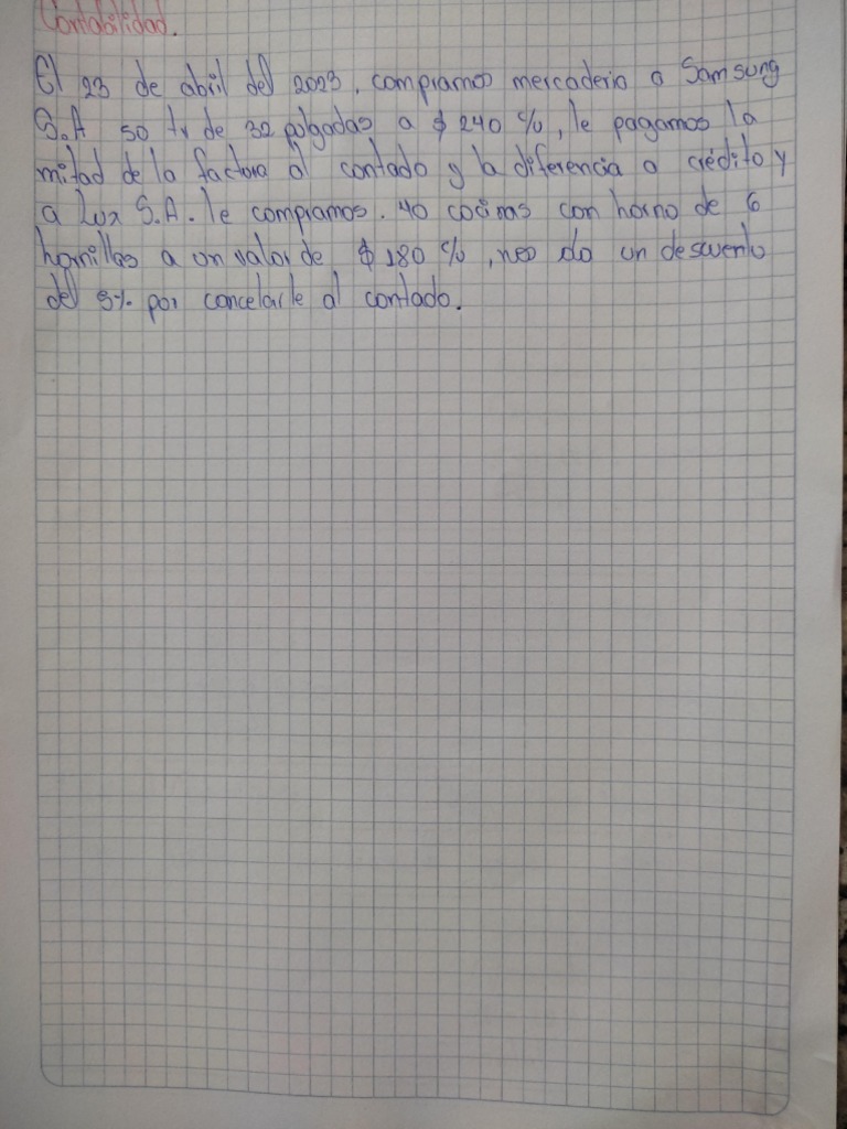 Contabilidad Taller De Asiento De Compra Pdf